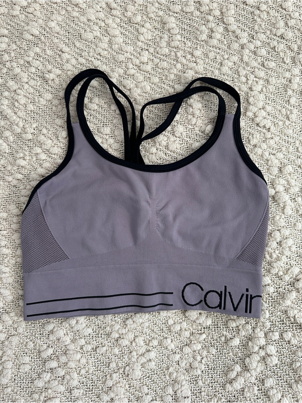 Calvin Klein Performance Purple Seamless Strappy Sports Bra Size Small S